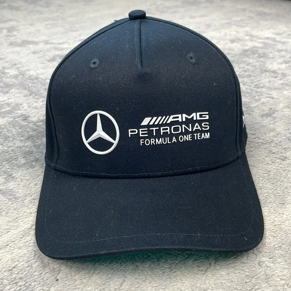 NWT Mercedes AMG Petronas F1 Logo Cap Baseball Hat Black Marriott Logo OS